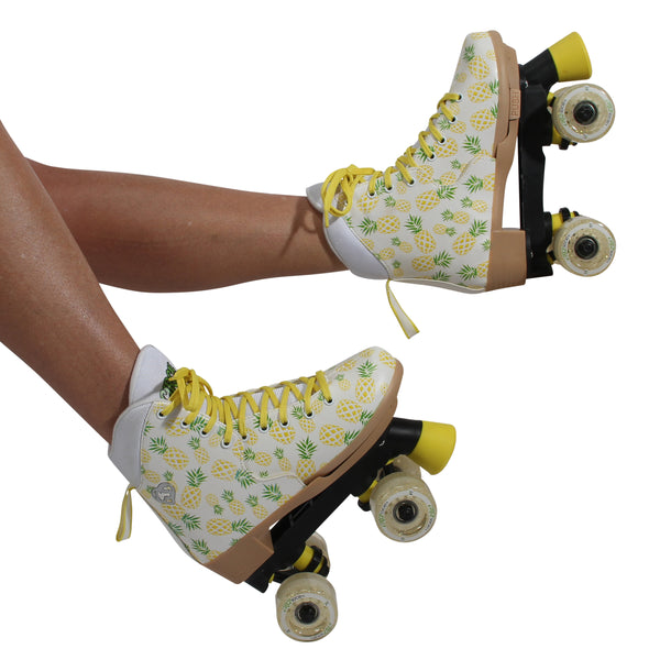 Circle Society Girls' Craze Crushed Pineapple Quad Roller Skates