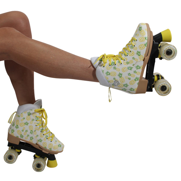 Circle Society Girls' Craze Crushed Pineapple Quad Roller Skates