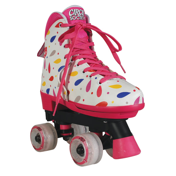 Circle Society Girls' Retro Confettie Quad Roller Skates