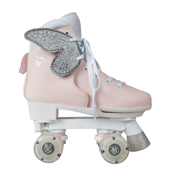 Circle Society Girls' Inverted Pink Vanilla Quad Roller Skates