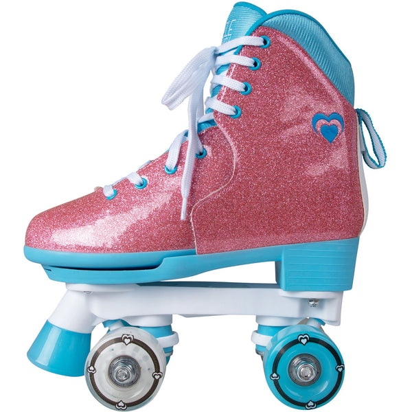 Circle Society Girls' Bling Pink Quad Roller Skates
