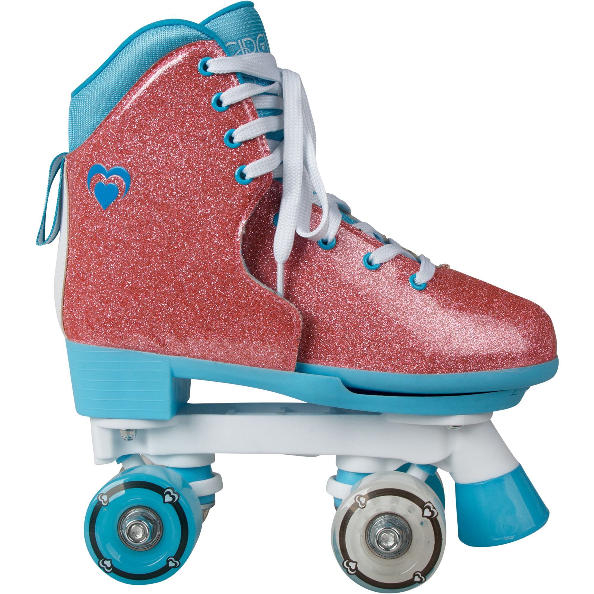 Circle Society Girls' Bling Pink Quad Roller Skates – Playwheels