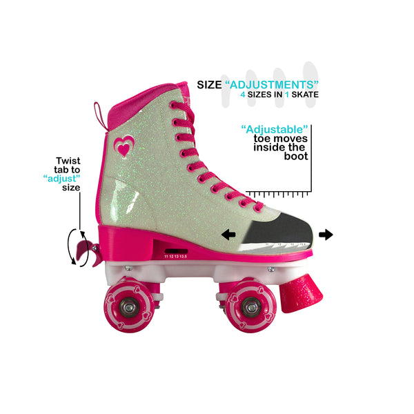 Circle Society Girls' Barbs Quad Roller Skates