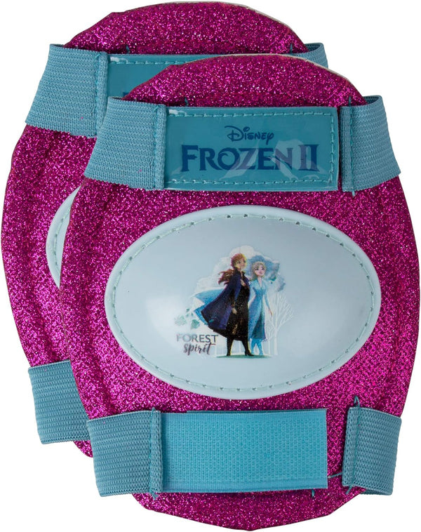 Disney Frozen 2 Kids Glitter Rollerskate Junior Size 6-12 with Knee Pads