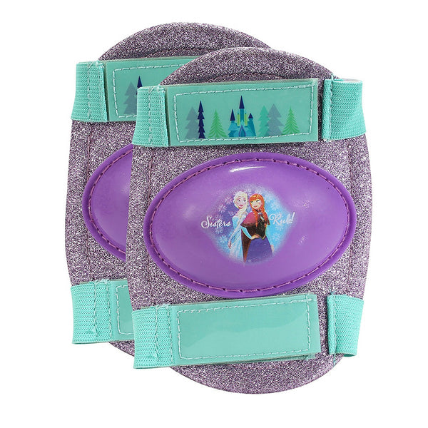 Disney Frozen Kids Glitter Rollerskate Junior Size 6-12 with Knee Pads