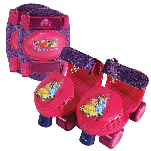 Princess Kids Rollerskate Junior Size 6-12 with Knee Pads