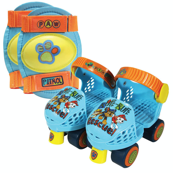 Paw Patrol Kids Rollerskate Junior Size 6-12 with Knee Pads - Ruff-Ruff Rescue