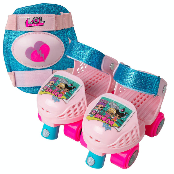 LOL Surprise Kids Rollerskate Junior Size 6-12 with Knee Pads